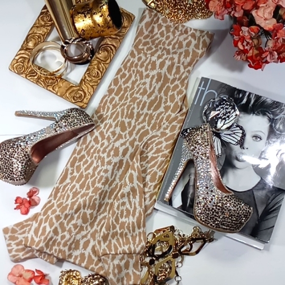 "LOFT" Animal Print XS Earthy Granola Girl Mock Neck Pullover Sweater - Picture 10 of 14